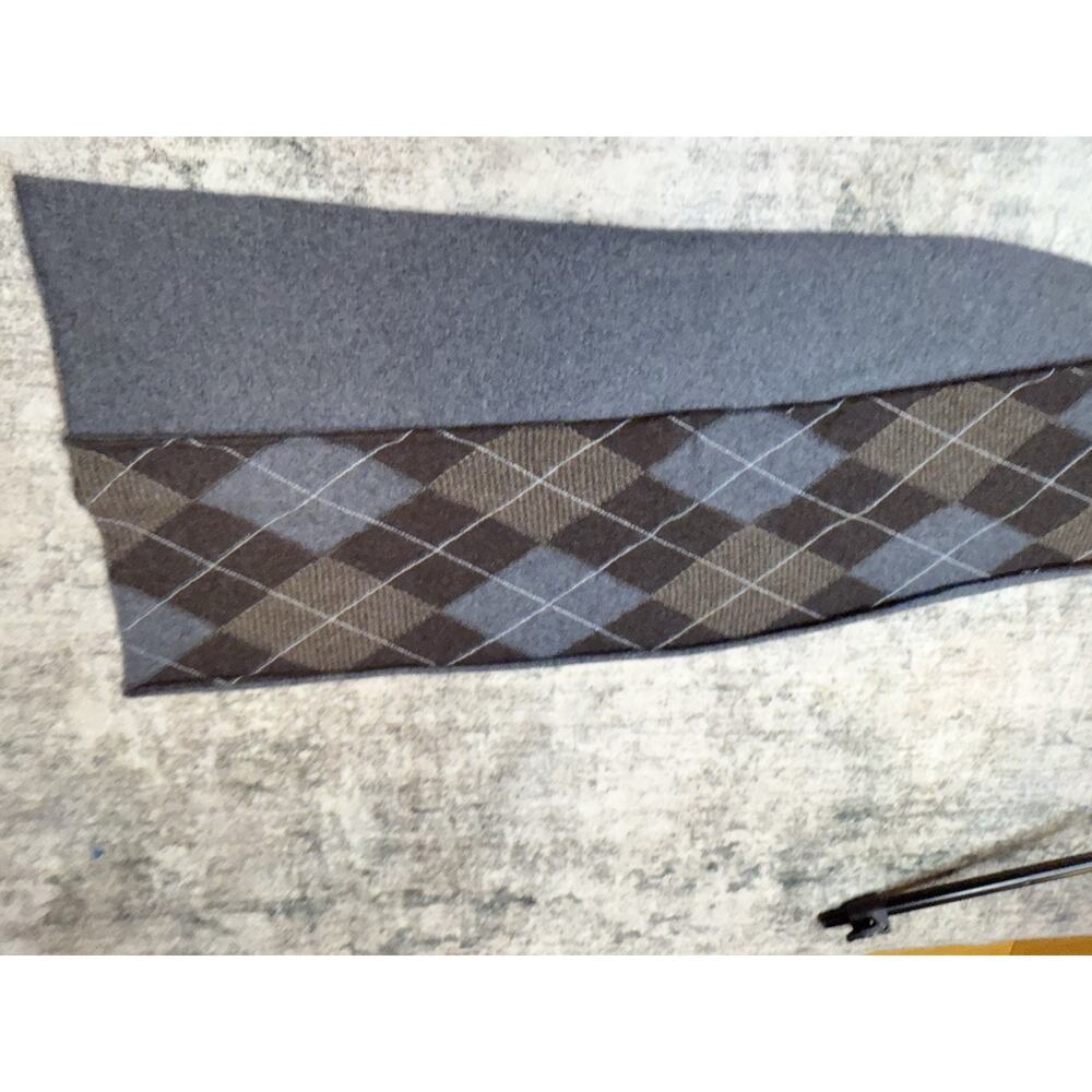 Cashmere Scarf Gray Brown Blue Diamond Argyle Preppy Cozy Classic Academia Cozy - Picture 8 of 8